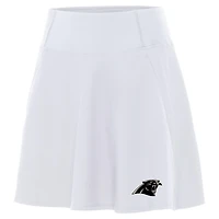 Women's Antigua White Carolina Panthers  Brushed Carbon Chip Skort