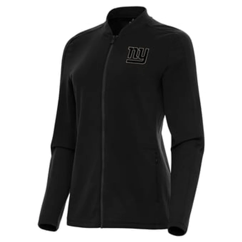 Women's Antigua  Black New York Giants Continual Full-Zip Jacket