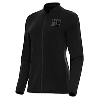 Women's Antigua  Black New York Giants Continual Full-Zip Jacket