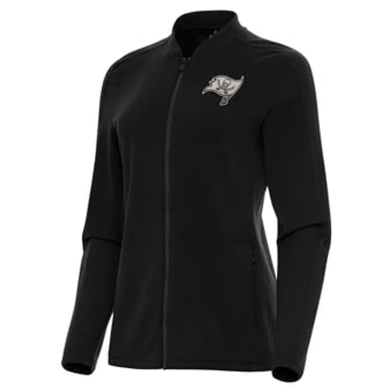 Women's Antigua  Black Tampa Bay Buccaneers Continual Full-Zip Jacket