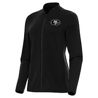 Women's Antigua  Black San Francisco 49ers Continual Full-Zip Jacket
