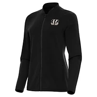 Women's Antigua  Black Cincinnati Bengals Continual Full-Zip Jacket