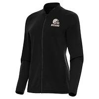 Women's Antigua  Black Cleveland Browns Continual Full-Zip Jacket