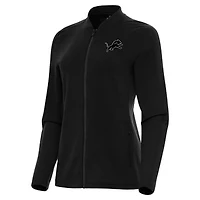 Women's Antigua  Black Detroit Lions Continual Full-Zip Jacket