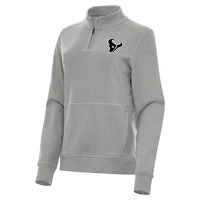 Women's Antigua  Heather Gray Houston Texans Crush Quarter-Zip Top