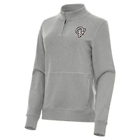 Women's Antigua  Heather Gray Los Angeles Rams Crush Quarter-Zip Top
