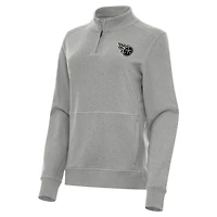Women's Antigua  Heather Gray Tennessee Titans Crush Quarter-Zip Top