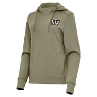 Women's Antigua  Olive Washington Commanders Justice Pullover Hoodie