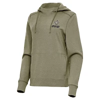 Women's Antigua  Olive New Orleans Saints Justice Pullover Hoodie