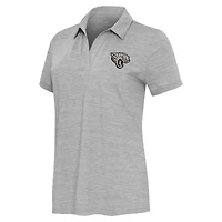 Women's Antigua  Heather Gray Jacksonville Jaguars Layout V-Neck Polo