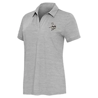 Women's Antigua  Heather Gray Minnesota Vikings Layout V-Neck Polo