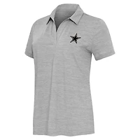 Women's Antigua  Heather Gray Dallas Cowboys Layout V-Neck Polo