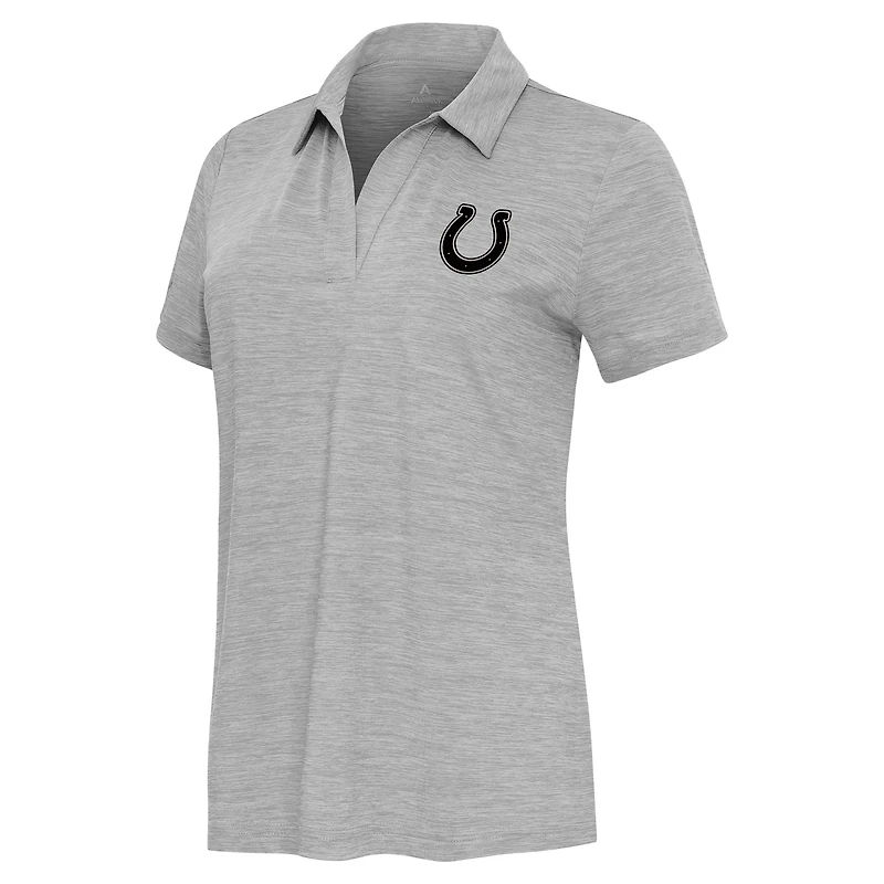 Women's Antigua  Heather Gray Indianapolis Colts Layout V-Neck Polo
