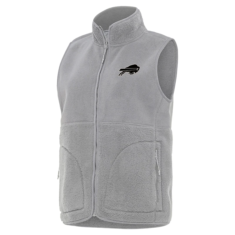 Women's Antigua  Gray Buffalo Bills Nostalgic Full-Zip Vest
