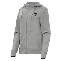 Women's Antigua  Heather Gray Minnesota Vikings Seeker Full-Zip Hoodie Jacket