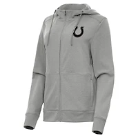 Women's Antigua  Heather Gray Indianapolis Colts Seeker Full-Zip Hoodie Jacket