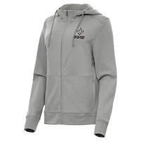 Women's Antigua  Heather Gray New Orleans Saints Seeker Full-Zip Hoodie Jacket