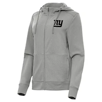Women's Antigua  Heather Gray New York Giants Seeker Full-Zip Hoodie Jacket