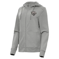 Women's Antigua  Heather Gray Jacksonville Jaguars Seeker Full-Zip Hoodie Jacket
