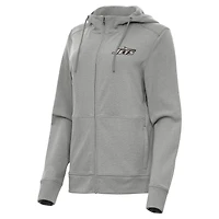 Women's Antigua  Heather Gray New York Jets Seeker Full-Zip Hoodie Jacket