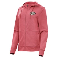 Women's Antigua  Heather Red Kansas City Chiefs Seeker Full-Zip Hoodie Jacket