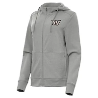 Women's Antigua  Heather Gray Washington Commanders Seeker Full-Zip Hoodie Jacket