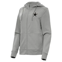 Women's Antigua  Heather Gray Dallas Cowboys Seeker Full-Zip Hoodie Jacket