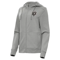 Women's Antigua  Heather Gray Chicago Bears Seeker Full-Zip Hoodie Jacket