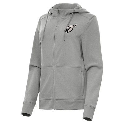 Women's Antigua  Heather Gray Arizona Cardinals Seeker Full-Zip Hoodie Jacket