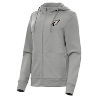 Women's Antigua  Heather Gray Arizona Cardinals Seeker Full-Zip Hoodie Jacket