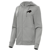 Women's Antigua  Heather Gray Buffalo Bills Seeker Full-Zip Hoodie Jacket