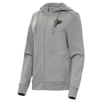 Women's Antigua  Heather Gray Atlanta Falcons Seeker Full-Zip Hoodie Jacket