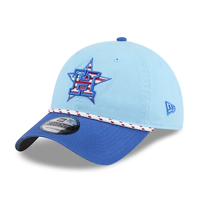 Men's New Era Light Blue/Blue Houston Astros 2025 Fourth of July 9TWENTY Adjustable Hat