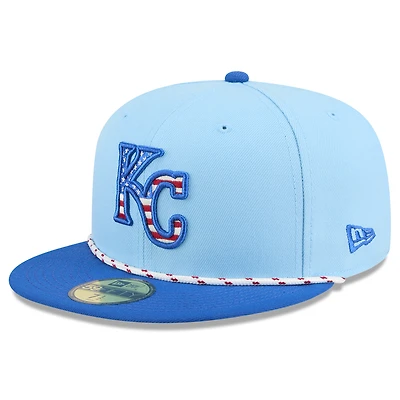 Men's New Era Light Blue/Blue Kansas City Royals 2025 Fourth of July 59FIFTY Fitted Hat