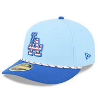 Men's New Era Light Blue/Royal Los Angeles Dodgers 2025 Fourth of July Low Profile 59FIFTY Fitted Hat