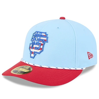Men's New Era Light Blue/Red San Francisco Giants 2025 Fourth of July Low Profile 59FIFTY Fitted Hat