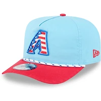 Men's New Era Light Blue/Red Arizona Diamondbacks 2025 Fourth of July Golfer Snapback Hat