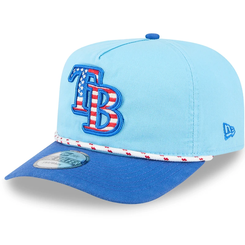 Men's New Era Light Blue/Blue Tampa Bay Rays 2025 Fourth of July Golfer Snapback Hat