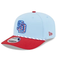 Men's New Era Light Blue/Red San Diego Padres 2025 Fourth of July 9SEVENTY Adjustable Hat