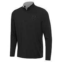 Men's Antigua  Black Indianapolis Colts Content Quarter-Zip Pullover Top