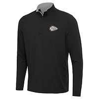 Men's Antigua  Black Kansas City Chiefs Content Quarter-Zip Pullover Top