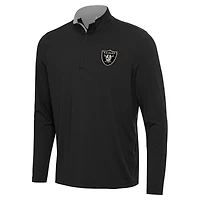 Men's Antigua  Black Las Vegas Raiders Content Quarter-Zip Pullover Top