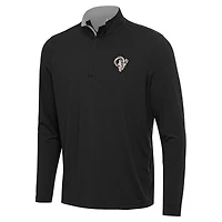 Men's Antigua  Black Los Angeles Rams Content Quarter-Zip Pullover Top