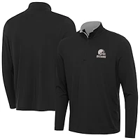 Men's Antigua  Black Cleveland Browns Content Quarter-Zip Pullover Top