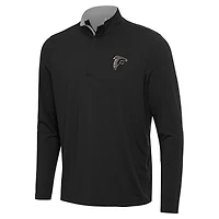 Men's Antigua  Black Atlanta Falcons Content Quarter-Zip Pullover Top