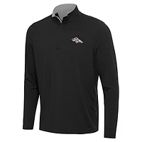 Men's Antigua  Black Denver Broncos Content Quarter-Zip Pullover Top
