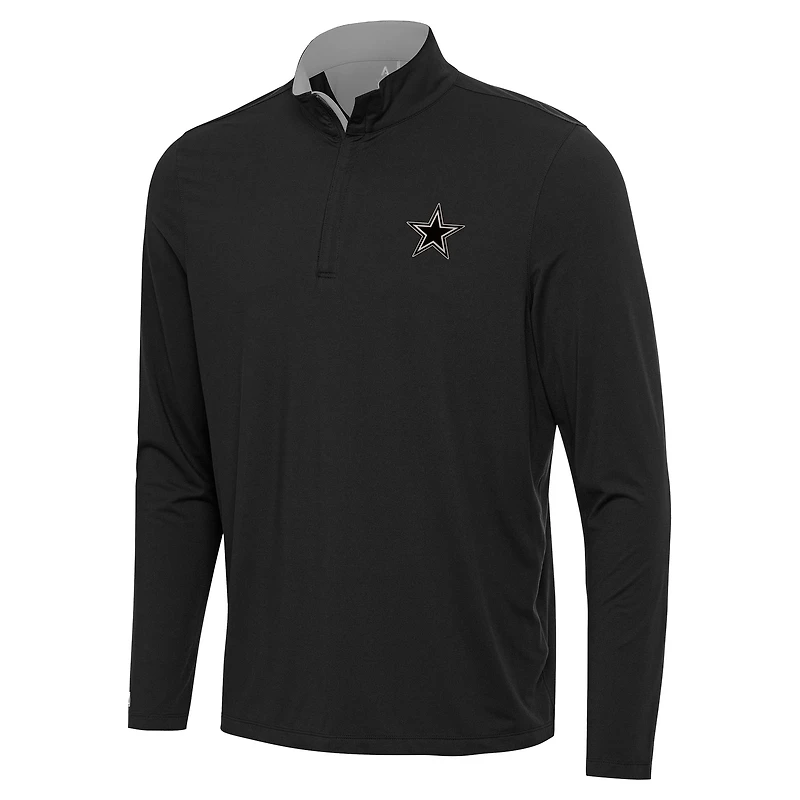 Men's Antigua Black Dallas Cowboys Content Quarter-Zip Pullover Top