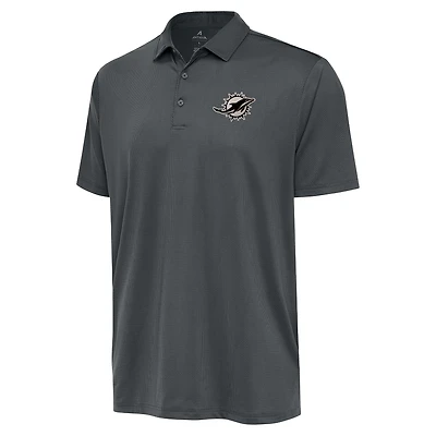 Men's Antigua Pewter Miami Dolphins Ellipse Performance Polo