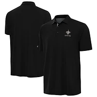 Men's Antigua Black New Orleans Saints Era Polo