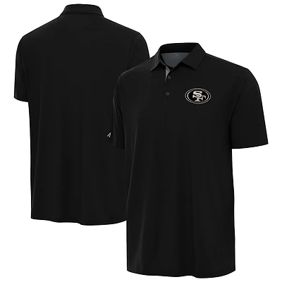 Men's Antigua Black San Francisco 49ers Era Polo